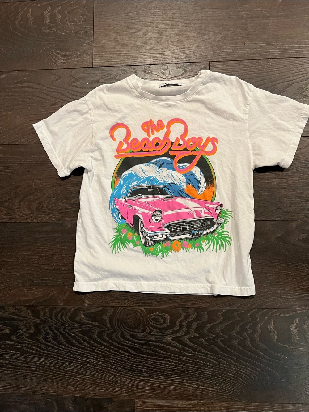 Free People / Daydreamer Graphic Tee Pink Convertible "The Beach Boys" SZ XS - Picture 2 of 10